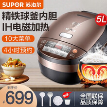 苏泊尔(SUPOR) 电饭煲电饭锅 4L5L精铁球釜内胆智能IH电磁加热煮饭锅 3-4-5人家用 CFXB40HC19