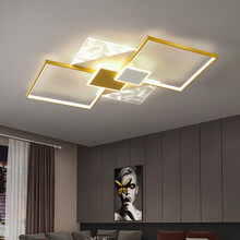 初梦 灯具客厅吸顶灯简约现代轻奢网红2021年新款羽毛板极简北欧卧室灯 白金款+110cm+75W+无极调光