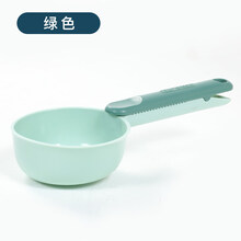 KimPets宠物猫粮狗粮勺子铲子长柄帕金森计量勺用品称重器封口密封罐头盖 宠物弹力夹粮勺 绿色 一勺两用(规格 10*21*cm)