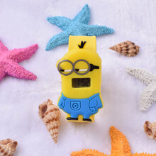 儿童玩具手表2-3岁男孩卡通奥特曼女孩幼儿可爱小童啪啪圈电子表 浅黄色