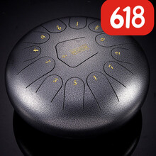 hluru 鲁儒空灵鼓15音级13音钢舌鼓初学者儿童色空鼓忘忧鼓乐器 12寸13音花银色+视频教学+鼓架