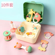 迪士尼（DISNEY）牙胶磨牙棒婴儿硅胶可水煮咬咬宝宝吃手神器安抚软口欲期 水煮摇铃10件套