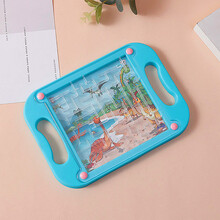 平衡滚珠 儿童平衡滚珠板掌上游戏轨道迷宫平板走珠玩具益智专注训练幼儿园 平衡迷宫绿色(恐龙图案)