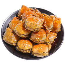 香辣蟹 罐装熟食小螃蟹 即食全母蟹一元蟹大闸蟹钳切蟹麻辣海鲜零食 310克公母1罐(香辣)