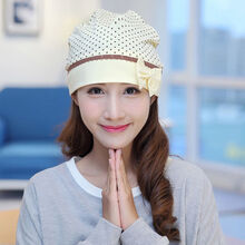 【Evich】产后月子帽春夏季款产妇帽纯棉透气头巾发带孕妇帽秋冬坐月子用品 黄色圆点