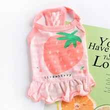 宠物猫咪狗狗衣服夏季薄款泰迪约克夏小型幼犬茶杯犬奶狗背心裙子 粉红色 裙子款 XXS(约适合1.5-2斤)