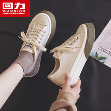 回力女鞋帆布鞋女2021夏季新款透气休闲鞋秋季大头鞋百搭运动板鞋子 米色 37
