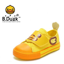 B.Duck小黄鸭童鞋儿童帆布鞋2021春季新款男女童透气休闲学生潮鞋 鸭黄 24码内长约165mm