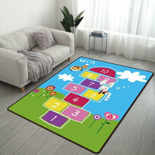 飞行棋地毯大号宝宝爬行地垫爬爬垫卧室床边地毯可爱儿童卡通游戏地垫子定制 龟兔赛跑 120*160厘米