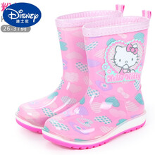 迪士尼（Disney）凯蒂猫儿童雨鞋女童雨靴防滑宝宝可爱中大童小学生小孩水鞋女水靴小孩穿的防滑 KP18526粉色 26码/单鞋内长17.5cm/棉鞋内长16.5cm
