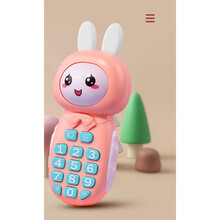 吉米兔智能玩具儿童手机电话仿真女孩0-3岁早教故事机婴儿宝宝玩具可咬手抓充电 【兔子手机暖粉】+充电套餐