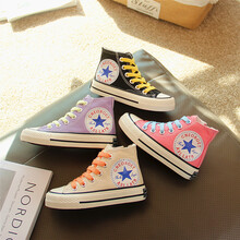 恬荘 儿童帆布鞋2021夏季新款男女童韩版高帮布鞋中大童宝宝软底板鞋小白鞋子 黑色 25内长16cm