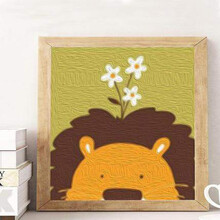 diy数字油画手工儿童油彩画画解闷填色定制小尺寸填充水彩装饰画 小狮子 20cm*20cm绷好加厚实木内框整套  实木内框