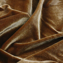 高档韩丝绒加厚纯色弹力韩国绒布料鹅绒金丝绒不倒绒制衣面料 不支持七天无理由 褐色 土金/1米价