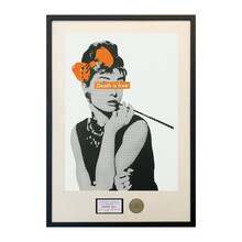 维格列艺术 Death NYC 签名限量版画 奥黛丽赫本系列 潮流装饰挂画 手工装裱 32*45cm 奥黛丽赫本