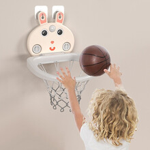 儿童玩具篮球架墙挂免打孔篮球框男孩投篮玩具可升降篮球框室内成人宝宝玩具  【挂壁免打孔+任意调节高低】兔兔款