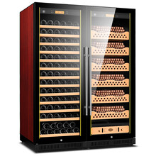 茄龙（CIGARLOONG） CL-168CW1智能恒温恒湿雪茄柜恒温红酒柜雪茄红酒两用家用双拼柜 雪松木雪茄红酒满配款红色