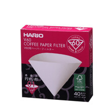 手冲咖啡滤纸 现货日本Hario V60咖啡滤纸V01/V02号 原木/漂白 手冲咖啡过滤纸 01号白色40枚盒装