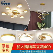 灯具套餐客厅主灯小米米家语音智能卧室餐厅三室两厅后现代风格简约led吸顶灯北欧全屋组合 金色款三室两厅【店长推荐】 白光（需要黄光请备注）