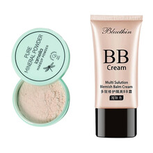 拉美拉清爽矿物散粉蜜粉 定妆控油遮瑕自然 亮采轻盈粉质细腻修容学生3607 03#自然色+BB霜