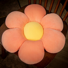 物枕居 网红花坐垫屁垫办公室椅子垫榻榻米屁股垫子卧室地上学生宿舍椅垫 粉色(六花瓣) 80X80CM