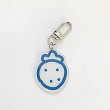卡通可爱小熊钥匙扣 耳机套包包亚克力挂饰 airpods挂件 蓝色草莓 钥匙扣