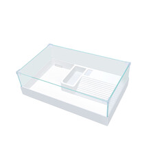 YEE 一体式乌龟生态缸造景饲养箱高清玻璃带晒台家用养龟水陆小鱼缸专用 中号 裸缸