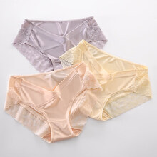 素衣卿月孕妇内裤女夏季冰丝夏天薄款低腰孕中期孕晚期产妇月子无痕孕期 19#香草紫+浅鹅黄+浅肤色 L