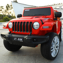 迪士尼新品儿童电动车四轮越野车婴儿宝宝四驱玩具遥控汽车可坐双人摇摆童车 升级版红色四驱+24A超大锂电+发 泡轮+皮做