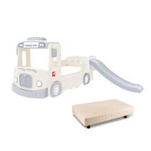 韩国yaya雅雅tayo汽车滑梯宝宝睡床婴儿躺多功能儿童睡床组合滑梯 白色泰路车床+床垫+滑梯