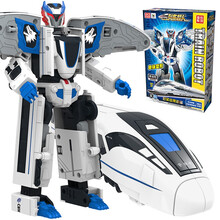 【新品现货】灵动创想列车超人高铁动车火车变形合体玩具火车金刚飞侠和谐号男孩机甲合体全套儿童礼物 列车超人单体变形-和谐号CRH380D