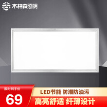木林森照明led集成吊顶面板灯平板灯厨房卫生间浴室吸顶灯厨卫灯铝扣板嵌入式 【砂银边框】24W正白光300*600mm