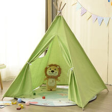 稚气熊 儿童室内帐篷游戏屋印第安帐篷公主房帐篷男女孩过家家室内帐篷 单色绿 1.1米