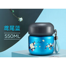 威凰 女学生保温饭盒桶上班族便携小型316不锈钢保温桶 鸢尾蓝 800ml+保温包
