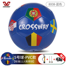 克洛斯威(CROSSWAY) 5号足球小学生训练成人比赛专用标准足球反光发光球 8008 蓝色