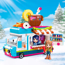 启蒙（ENLIGHTEN）拼装积木兼容乐高6-8-9岁拼插儿童公主玩具女孩冰雪嘉年华生日礼物女孩系列暖心热饮车2024