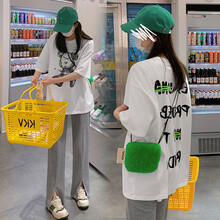 小兀 孕妇装套装夏季夏款孕妇套装孕妇两件套外出外穿宽松大码孕妈装 白色上衣 M