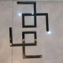 钛金条 不锈钢天花弧形装饰线条 吊顶角花 u型条开槽 背景墙包边条收边条定制 黑钛金镜面 角花尺寸300X300
