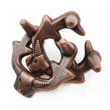 鲁班锁蛇口逃生儿童玩具成人烧脑解闷马蹄扣魔锁全套装 牛头锁(4级)