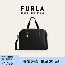 FURLA芙拉BLOCK 女士中号手提托特包送女友 黑色