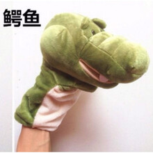 手指玩偶 腹语动物手偶玩具娃娃嘴巴能动亲子游戏讲故事卡通手套玩偶能张嘴 鳄鱼张嘴手偶