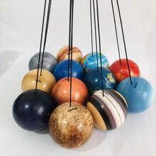 八大行星 彩印海绵实心软球八大行星月球星空球早教发泡儿童玩具弹力球 英文版12个+穿线