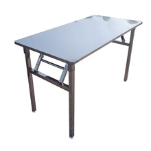 办公虎不锈钢折叠桌加厚不锈钢桌户外便携快餐摆摊桌电脑培训会议免安装桌 120*40*75 默认