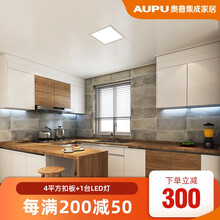 奥普浴霸 集成吊顶 铝扣板 厨房吊顶 吊顶扣板 天花板材料 LED灯电器 纯粹系列厨房 包安装 瓷白4平方扣板+300*300led灯 厨房