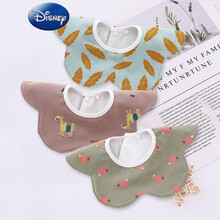 迪士尼同款小孩子的薄款夏季婴儿防水口水巾男宝宝纯棉围嘴旋转防吐奶兜新生儿童围兜 精梳棉防水围嘴3条  B组