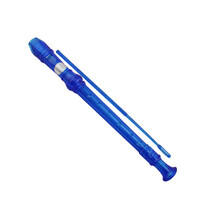 天鹅牌德式8孔竖笛小学初学儿童入门练习高音八孔竖笛子吹奏乐器 透明蓝色