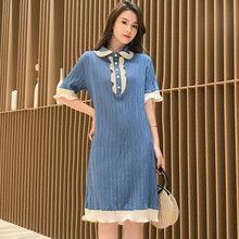 芷玥 孕妇装夏装孕妇裙夏季夏天外穿孕妇连衣裙宽松大码孕妇裙子孕妈装 深蓝色 M