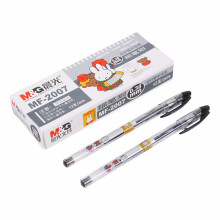 晨光（M&G）中性笔0.38mm水性笔学生办公考试签字笔米菲全针管极细中性笔MF2007 黑色（12支）一盒