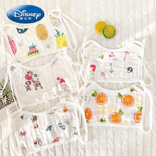 迪士尼（Disney）官·方网同款（京选优品）5条装夏季薄款宝宝围兜绑带式婴儿口水巾吸水围嘴纯棉 夏季薄款 女宝色5条)绑带式围嘴