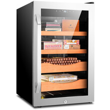 茄龙（CIGARLOONG）CL-65C雪茄柜恒温保湿电子雪茄保湿柜雪松木层架雪茄盒 CL-65C银色(控温保湿)